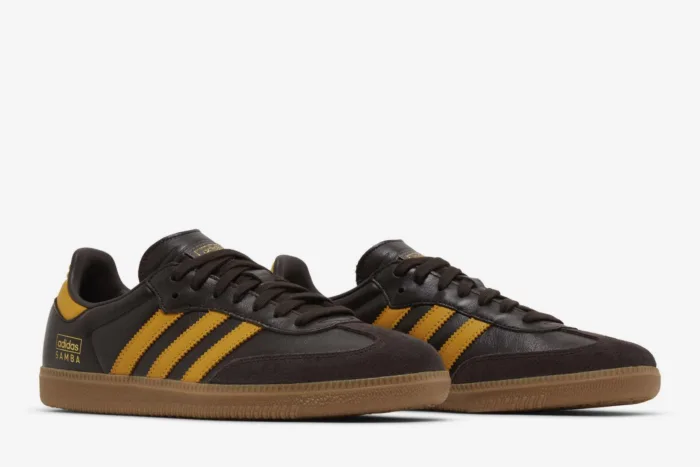 Adidas Samba OG 'Dark Brown Yellow' IG6174 - Image 8