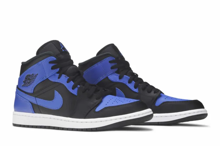 Air Jordan 1 Mid 'Hyper Royal Black' 554724-077 - Image 8