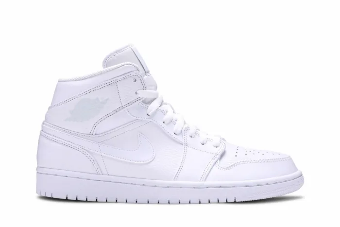Air Jordan 1 Mid 'Triple White 2018' 554724-109 - Image 1