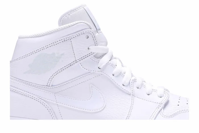 Air Jordan 1 Mid 'Triple White 2018' 554724-109 - Image 2