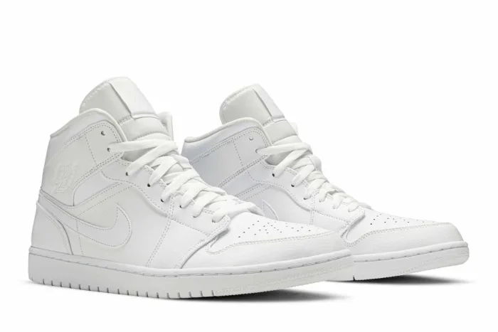 Air Jordan 1 Mid 'Triple White 2019' 554724-129 - Image 8