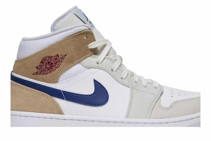 Air Jordan 1 Mid 'White Khaki Blue Void' DO6726-100 - Image 2