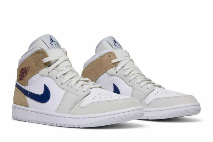 Air Jordan 1 Mid 'White Khaki Blue Void' DO6726-100 - Image 8