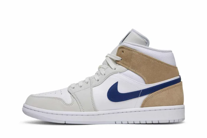 Air Jordan 1 Mid 'White Khaki Blue Void' DO6726-100 - Image 3