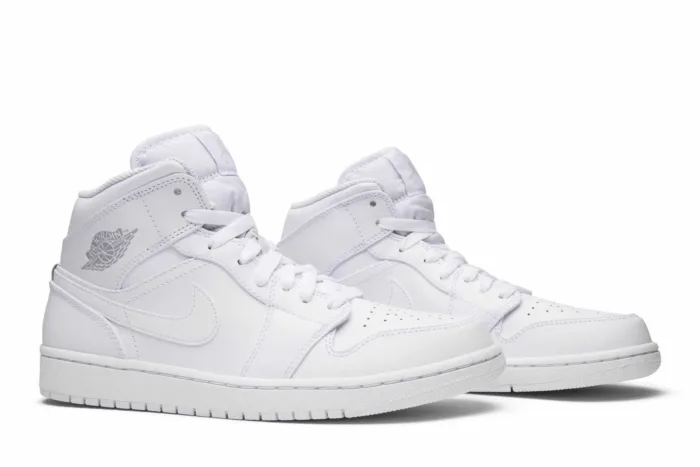 Air Jordan 1 Retro Mid 'White Pure Platinum' 554724-104 - Image 8