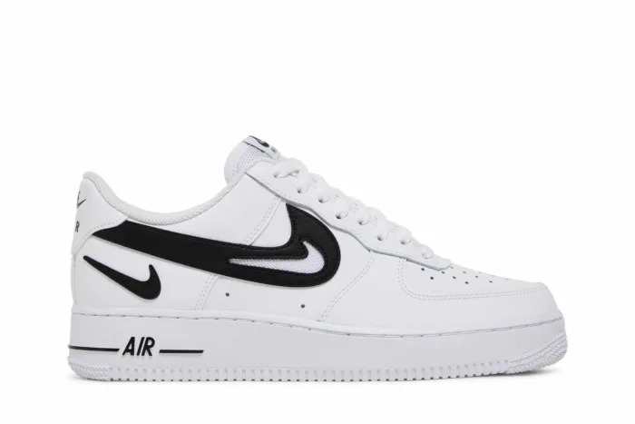 Nike Air Force 1 '07 'Cut Out Swoosh - White Black' DR0143-101 - Image 1