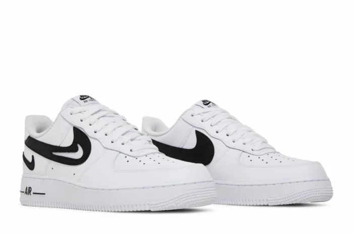 Nike Air Force 1 '07 'Cut Out Swoosh - White Black' DR0143-101 - Image 8