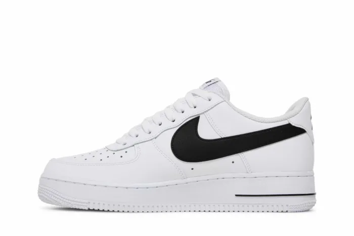 Nike Air Force 1 '07 'Cut Out Swoosh - White Black' DR0143-101 - Image 3