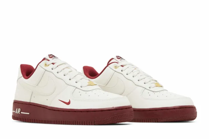 Nike Air Force 1 '07 SE '40th Anniversary - Sail Team Red' DQ7582-100 - Image 8