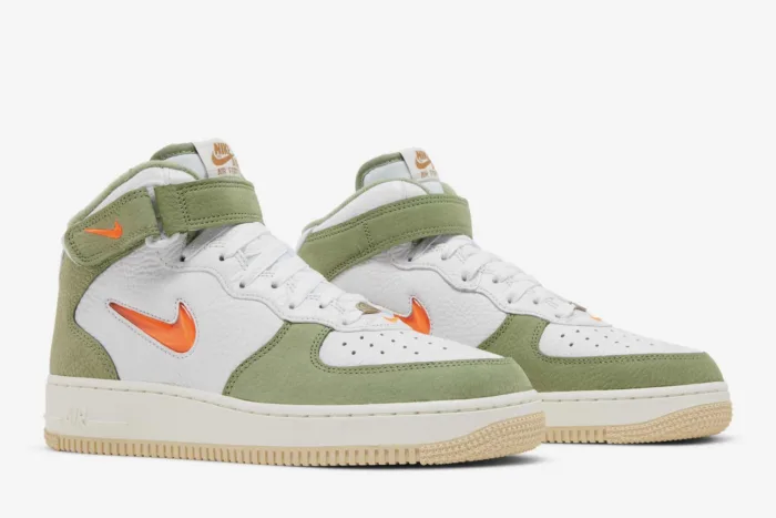 Nike Air Force 1 Mid QS 'Olive Green Total Orange' DQ3505-100 - Image 8