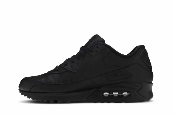 Nike Air Max 90 Leather 'Black' 302519-001 - Image 3